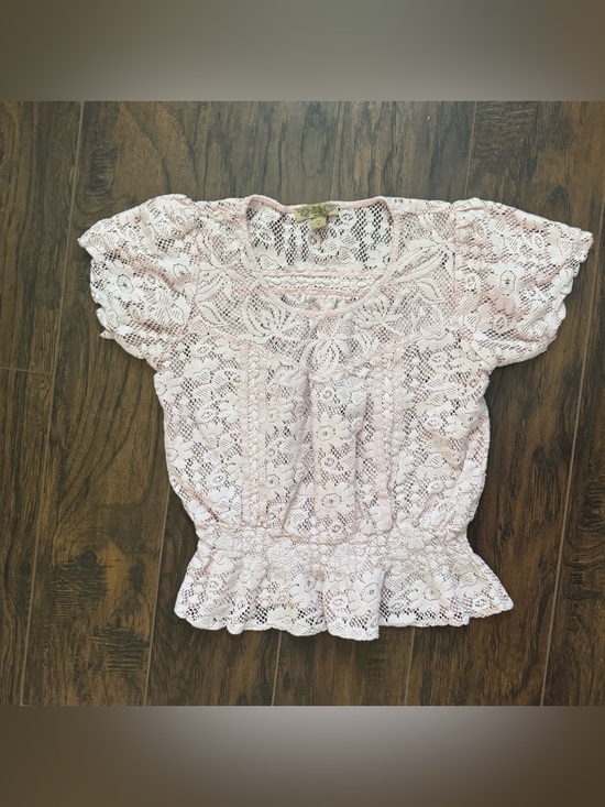 Nine West Tops - Nine West Vintage America Collection Light Pink Blouse Medium Lace Top